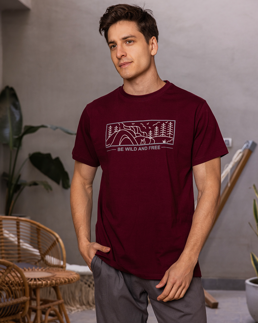 Be Wild men's pajama pants with half sleeves