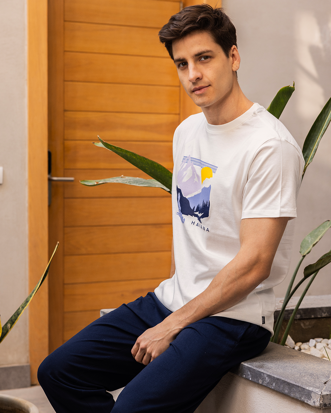 Havana men's pajama pants with half sleeves