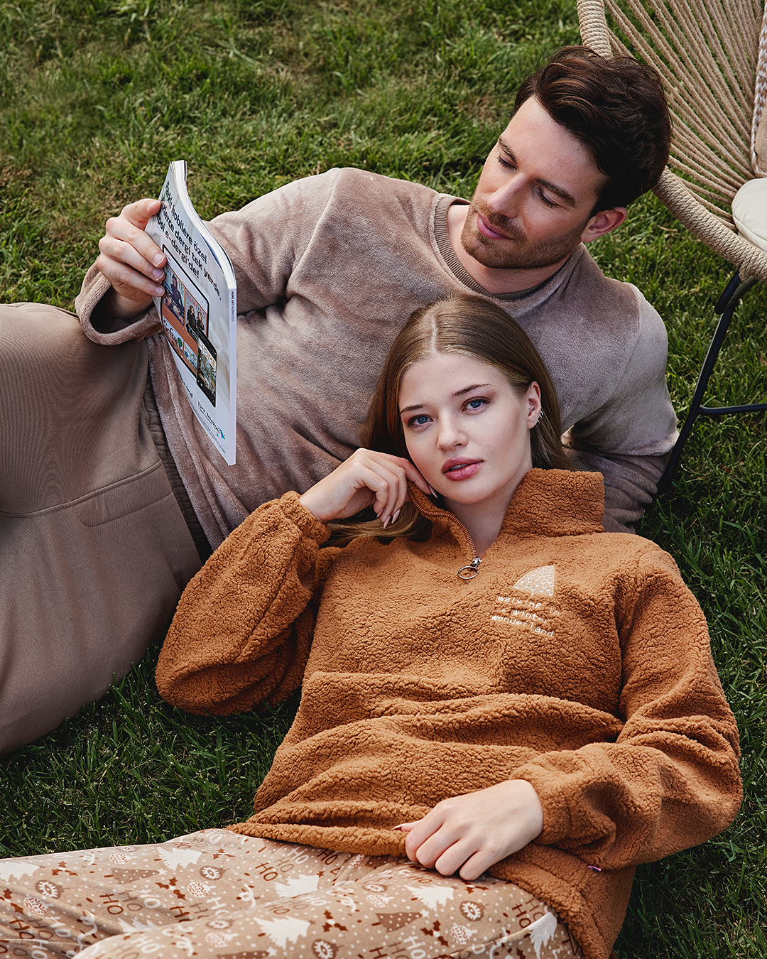 winter wonderland badge بيجاما حريمي فرو صناعي