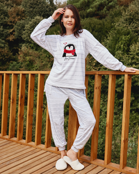 Love Forever Ladie's Soft Elastane Velvet Pajamas