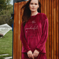 Season's greetings Women's Long Sleeve Soft elastin velvet