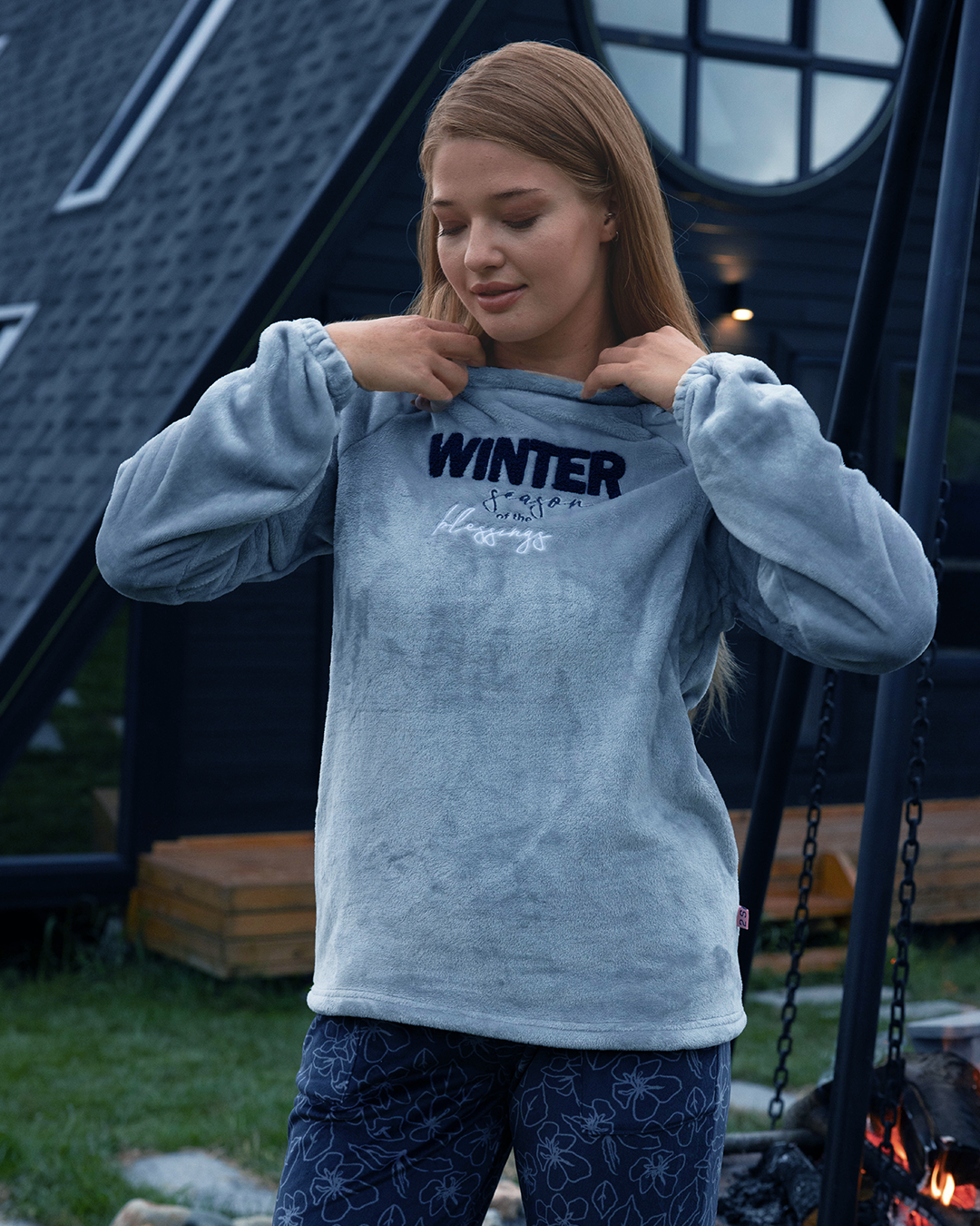 بيجاما حريمي بولار × هايدي كُم طويل winter season of blessings