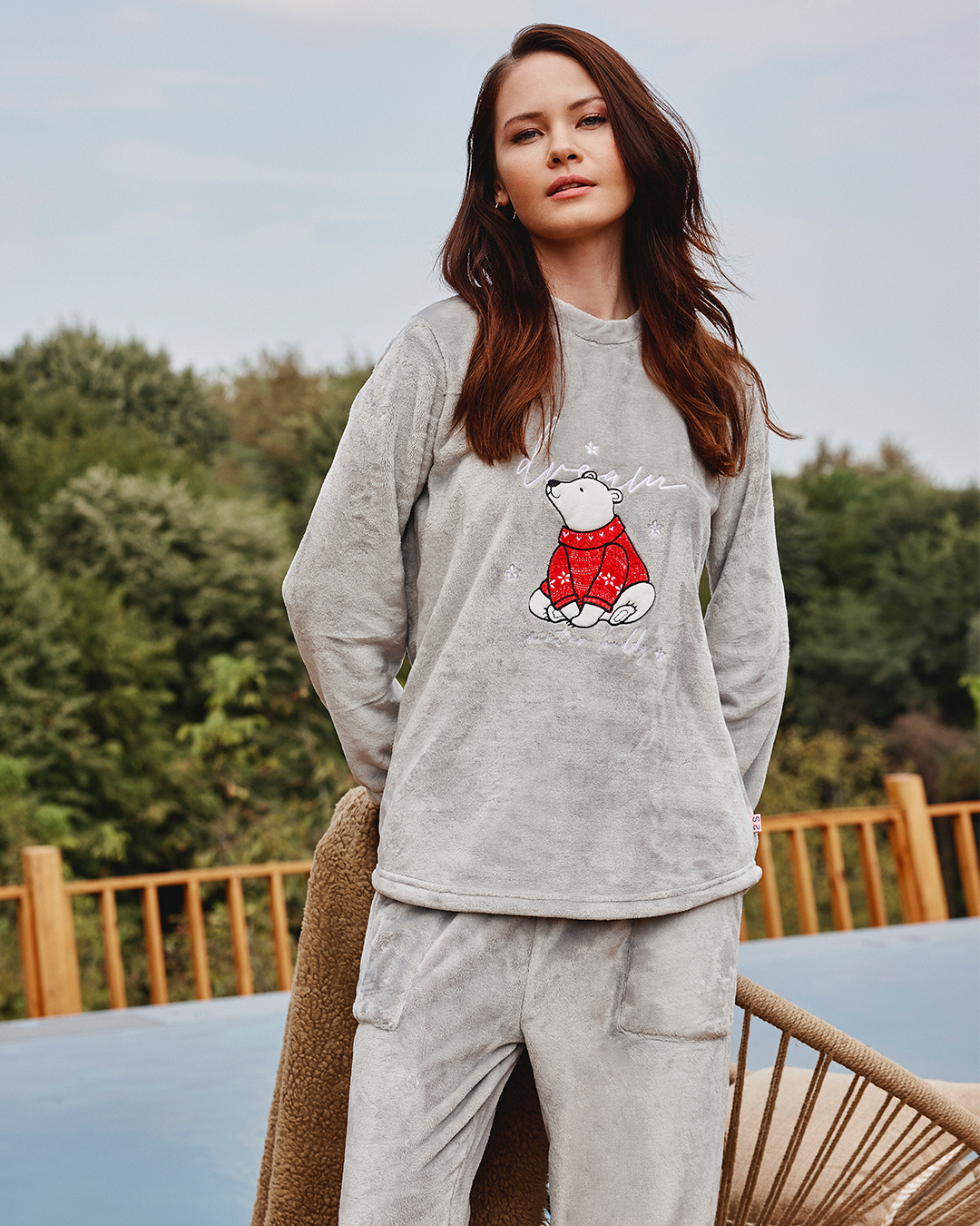 Dream winter buddy  بيجاما حريمي بولار كُم طويل