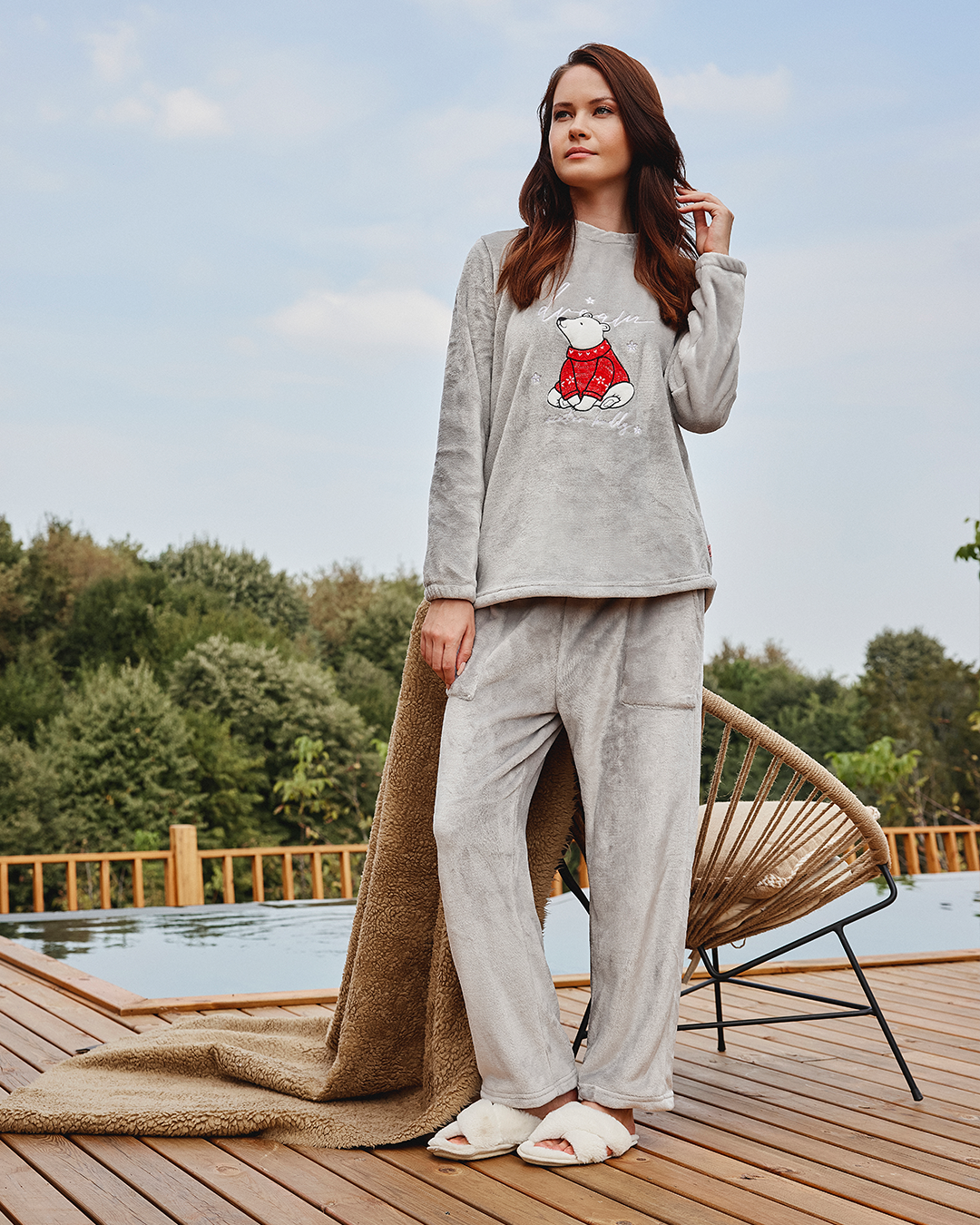 Dream winter buddy  بيجاما حريمي بولار كُم طويل