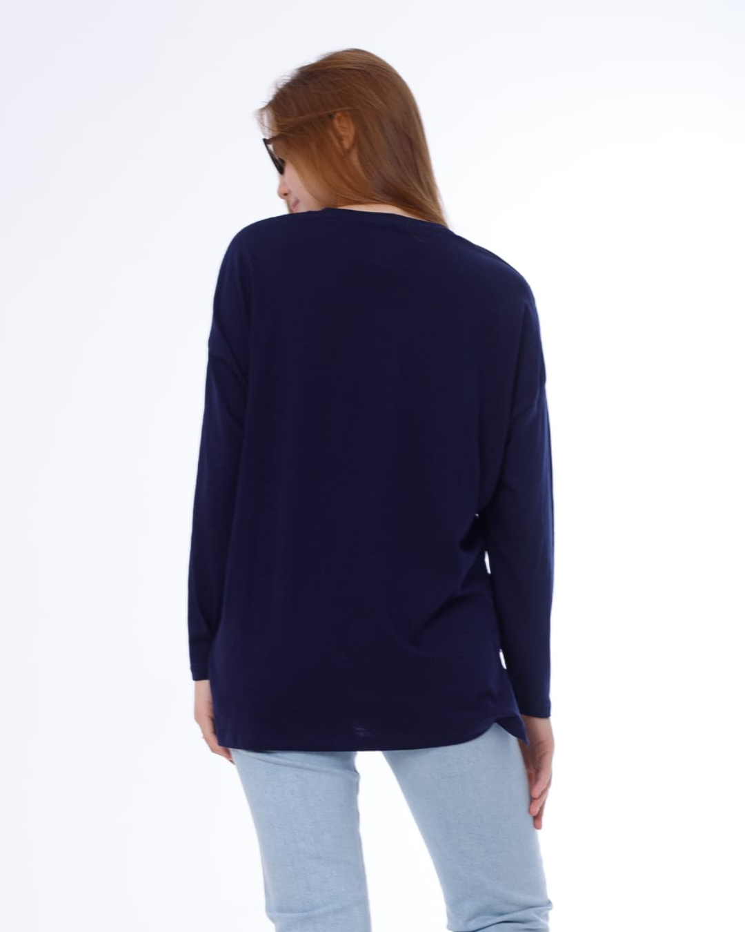 تي شيرت حريمي ساده اوفر سايز قطن