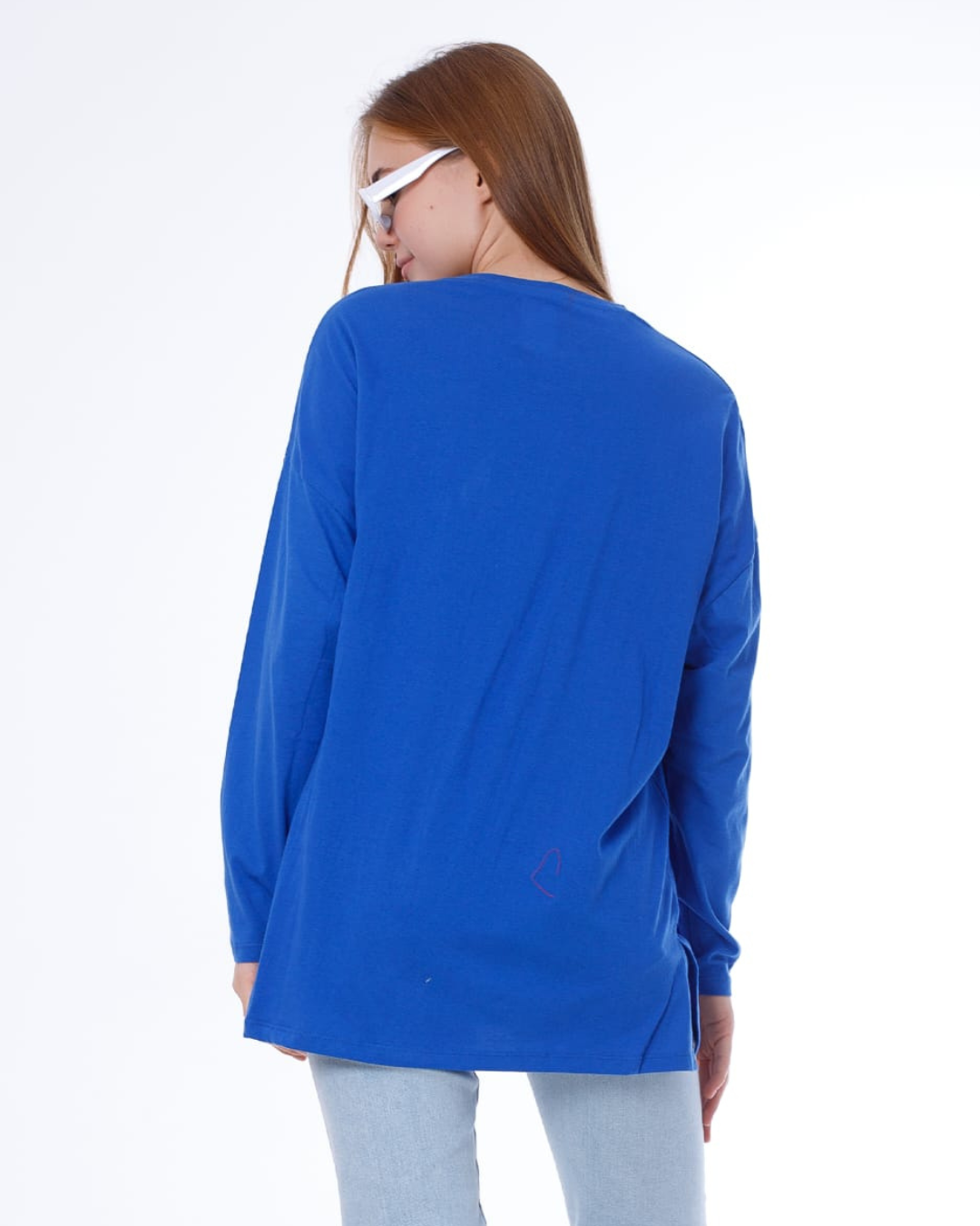 تي شيرت حريمي ساده اوفر سايز قطن