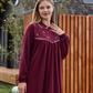 Women Cashmere embroidered   night gown  