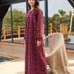 Long sleeve floral night gown