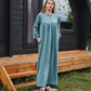 Women's Printed Fleece Half zip Long-sleeve nightgown