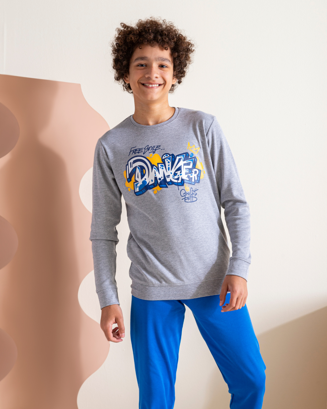 Danger بيجامه اولادي طباعة انترلوك