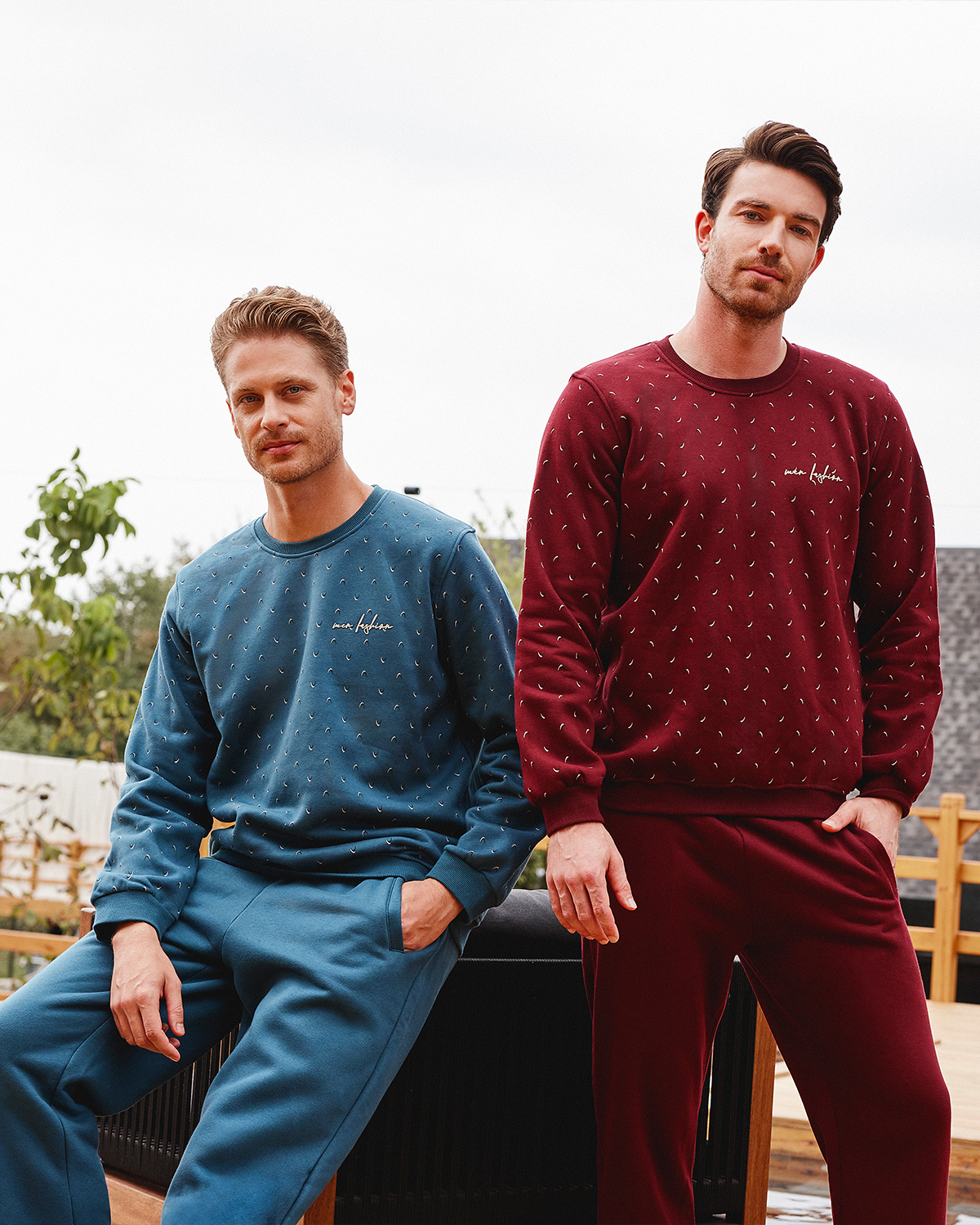 Men fashion Milton men's long sleeve pajamas