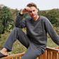 Men's Fleece round neck with pocket pajama