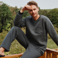 Men's Fleece round neck with pocket pajama