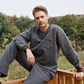 Men's Fleece round neck with pocket pajama