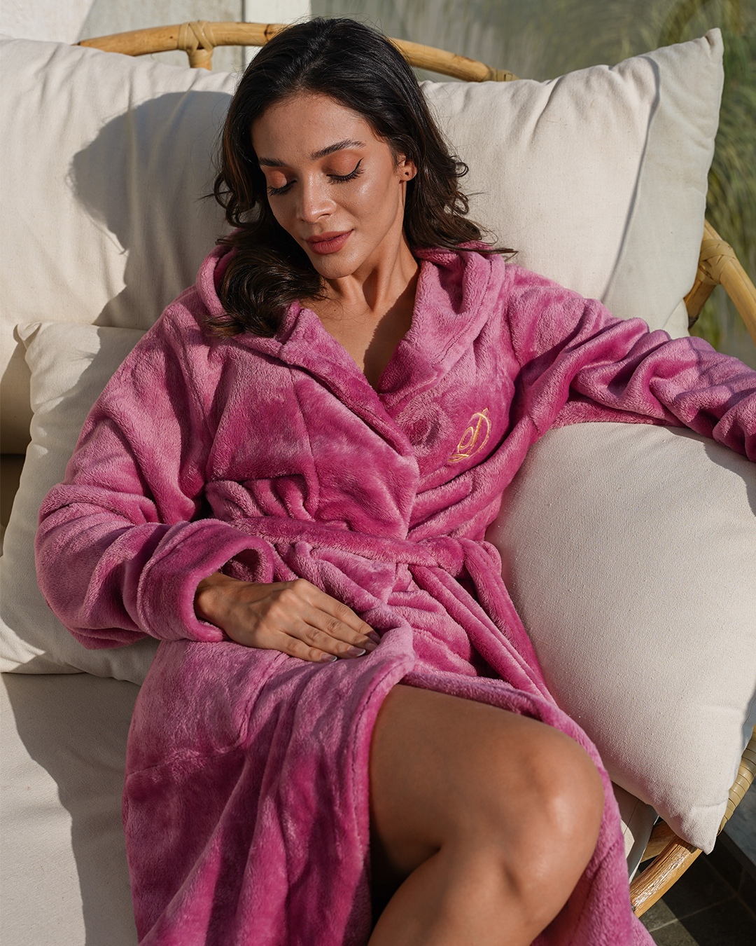 D روب حريمي كول شال تطريز طويل بولار