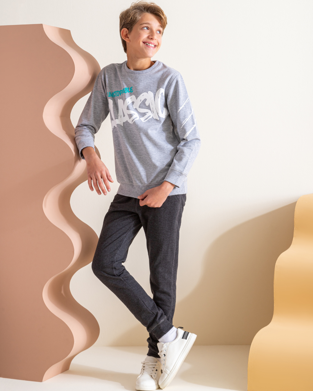 Classic boys pajamas with Samar Melton Mcster print