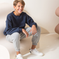 Boys Pajamas mixed fabrics with a print Don't look back