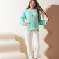 Holiday season bear girls' pajamas with a kangaroo pocket
