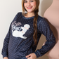 Girls' long sleeve pajamas Fluffy and fancy