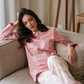 Women's pajamas, Mardpolo embroidery, Rotary rose Milton pants