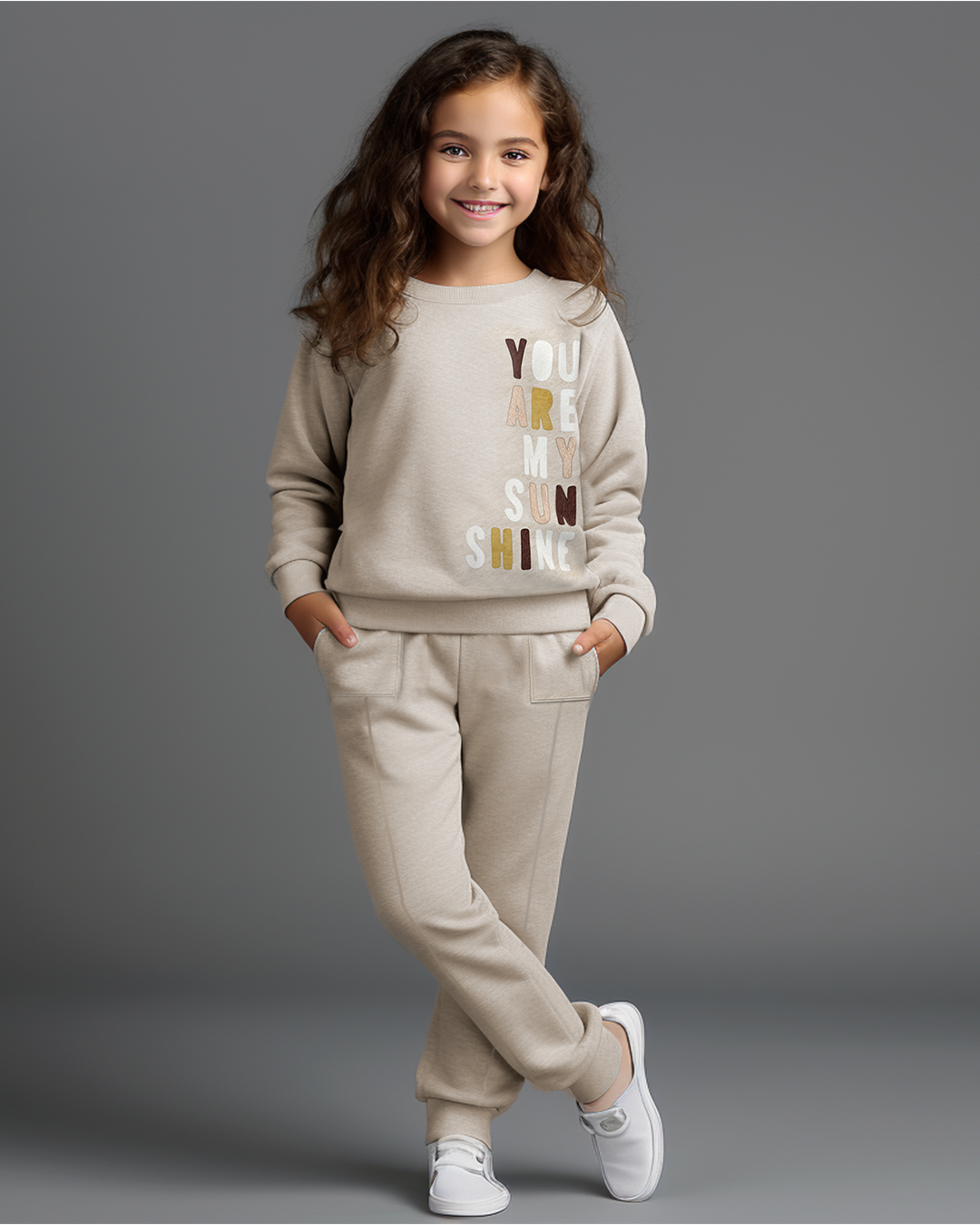 You are my Sunshine Girls' long sleeve Fleece Set