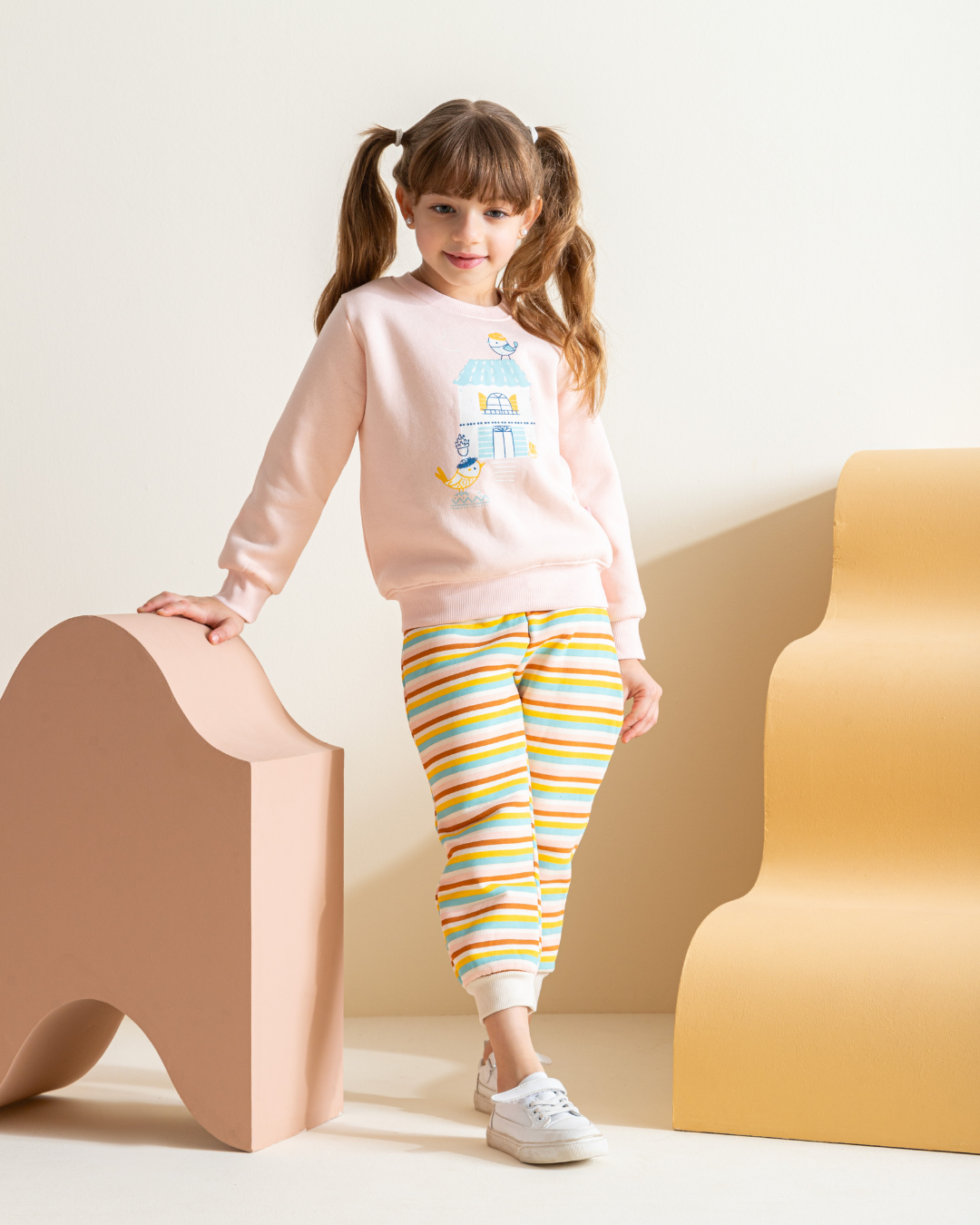 Bird House Children's pajamas for girls Milton plain * Casual Milton stripe