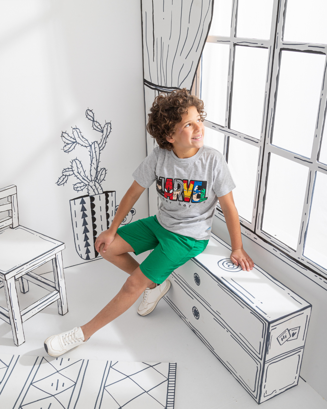 Marvel heroes بيجاما أولادي نُص كُم