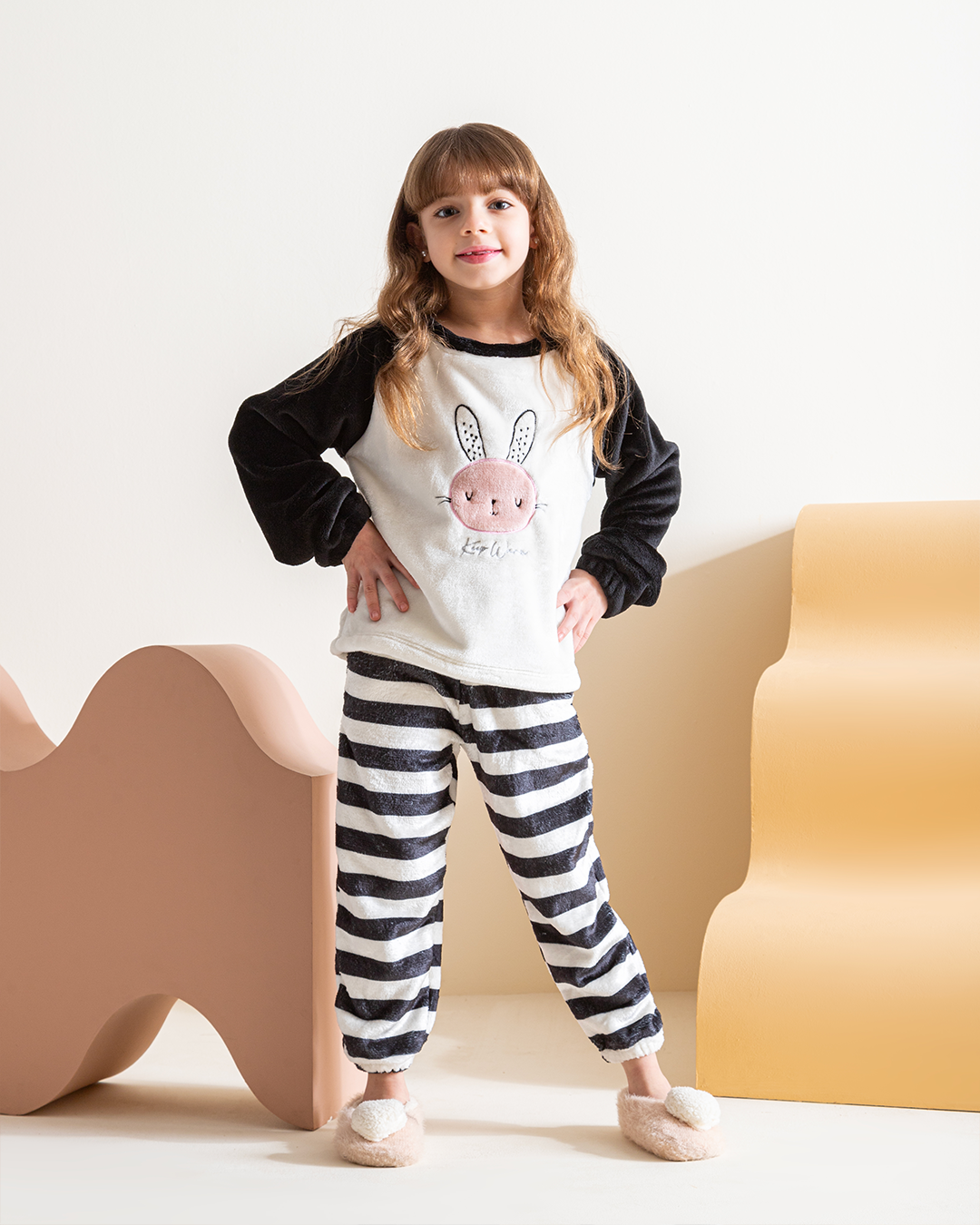 Keep Warm بيجامة اطفالي بناتي بولار