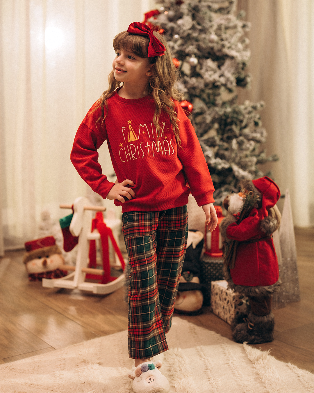 Checked children's trousers