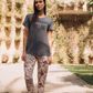 Women's pajamas with floral print