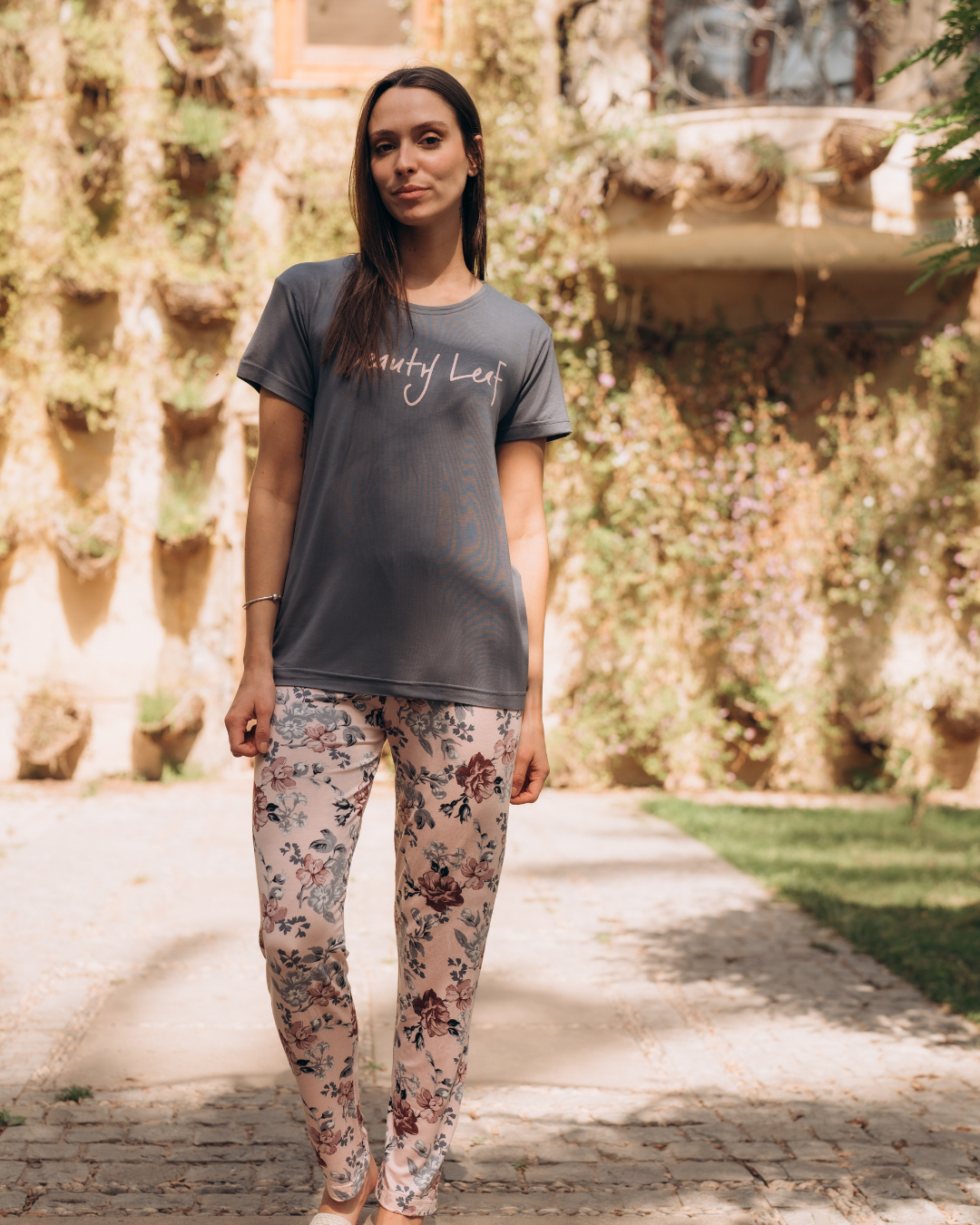 Women's pajamas with floral print