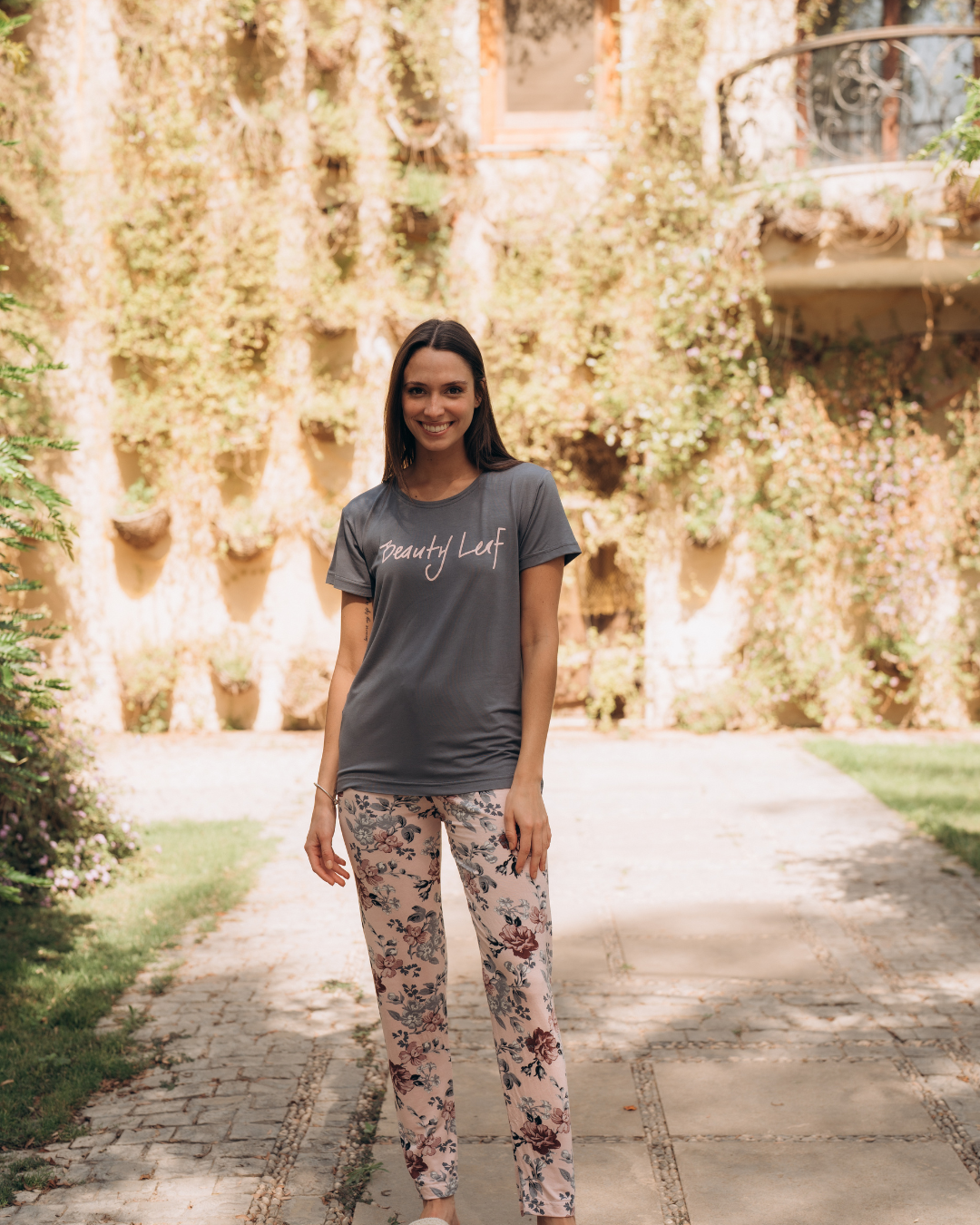 Women's pajamas with floral print