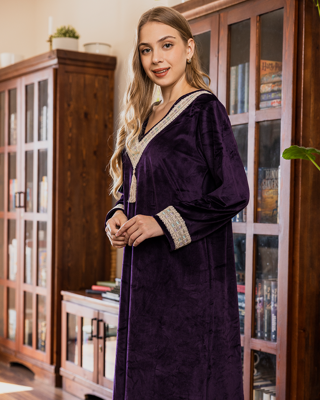 قميص نوم حريمي سبعه ابليكه بيج