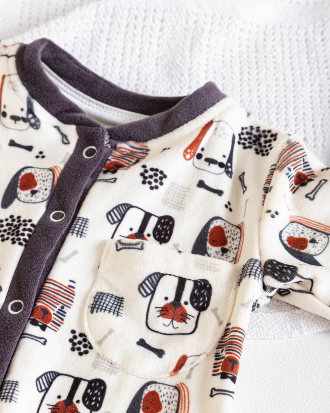 Dogs  Baby Boy Printed Sleepsuit soft velevet