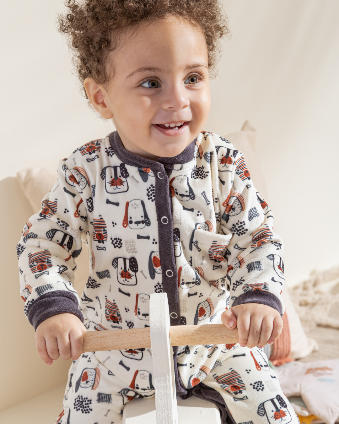 Dogs  Baby Boy Printed Sleepsuit soft velevet