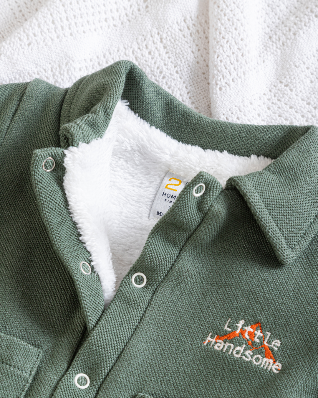 Boys jacquard romper, little handsome