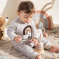 Elastin Soft Velvet Newborn boys pajama Bohoo Rainbow