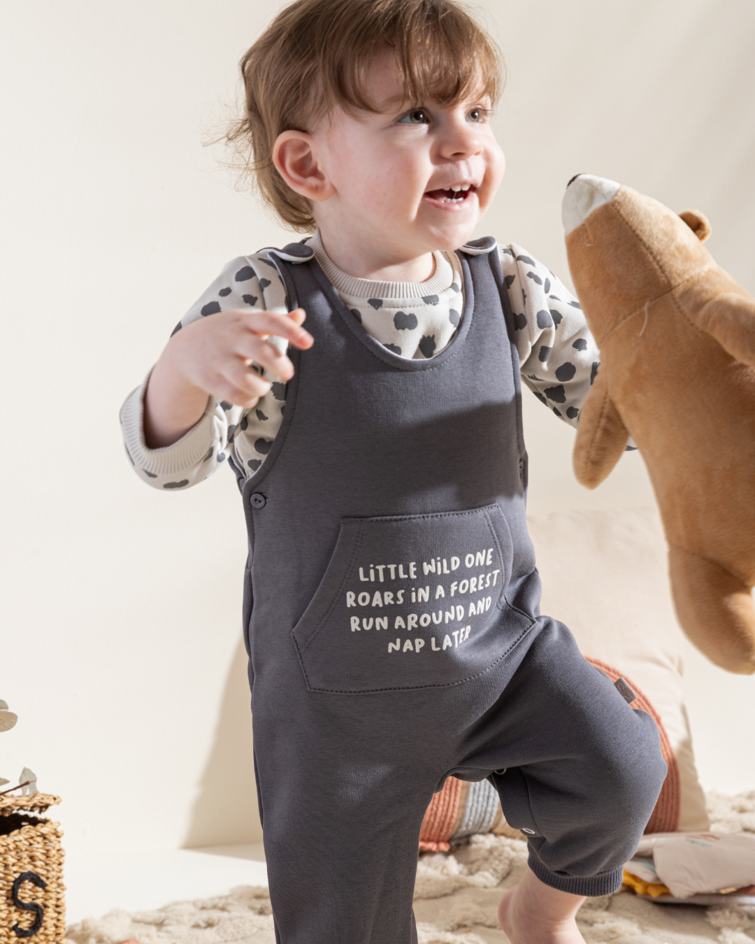 Boys newborn overall little wild tiger 