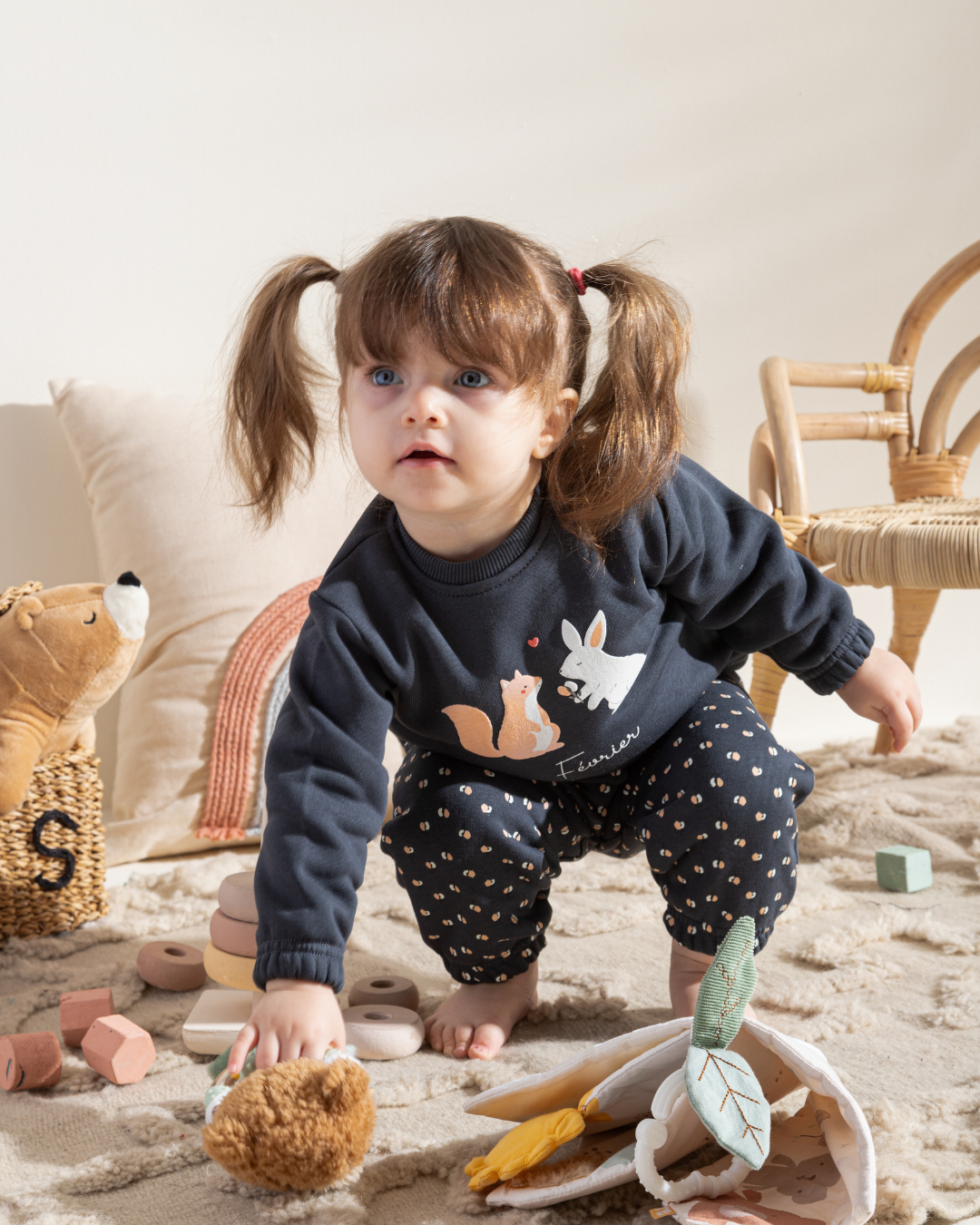 Newborn girls cashmere pajama baby owl