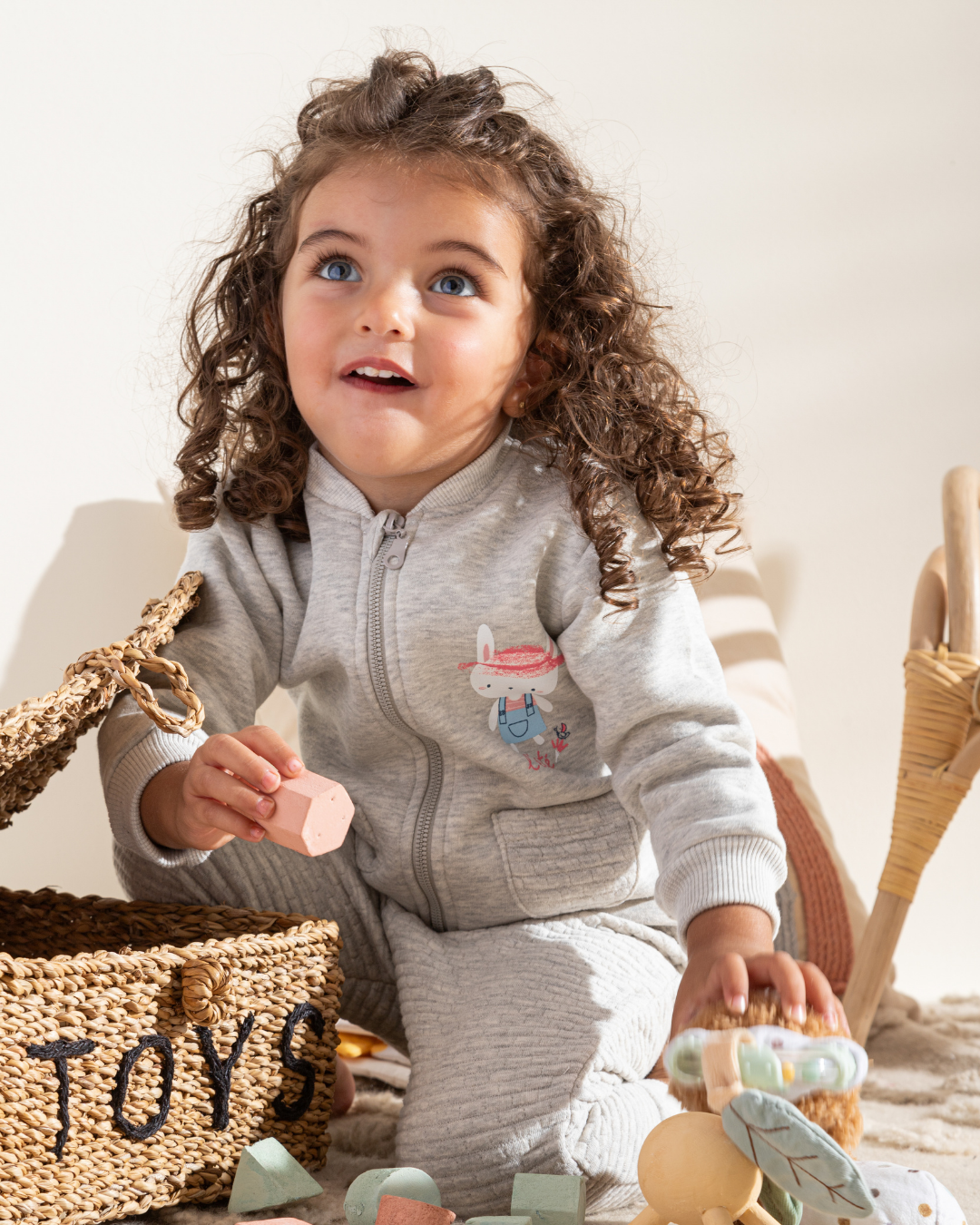 Lete baby girls' pajamas, 3 pieces, Melton*Jacquard*Interlock