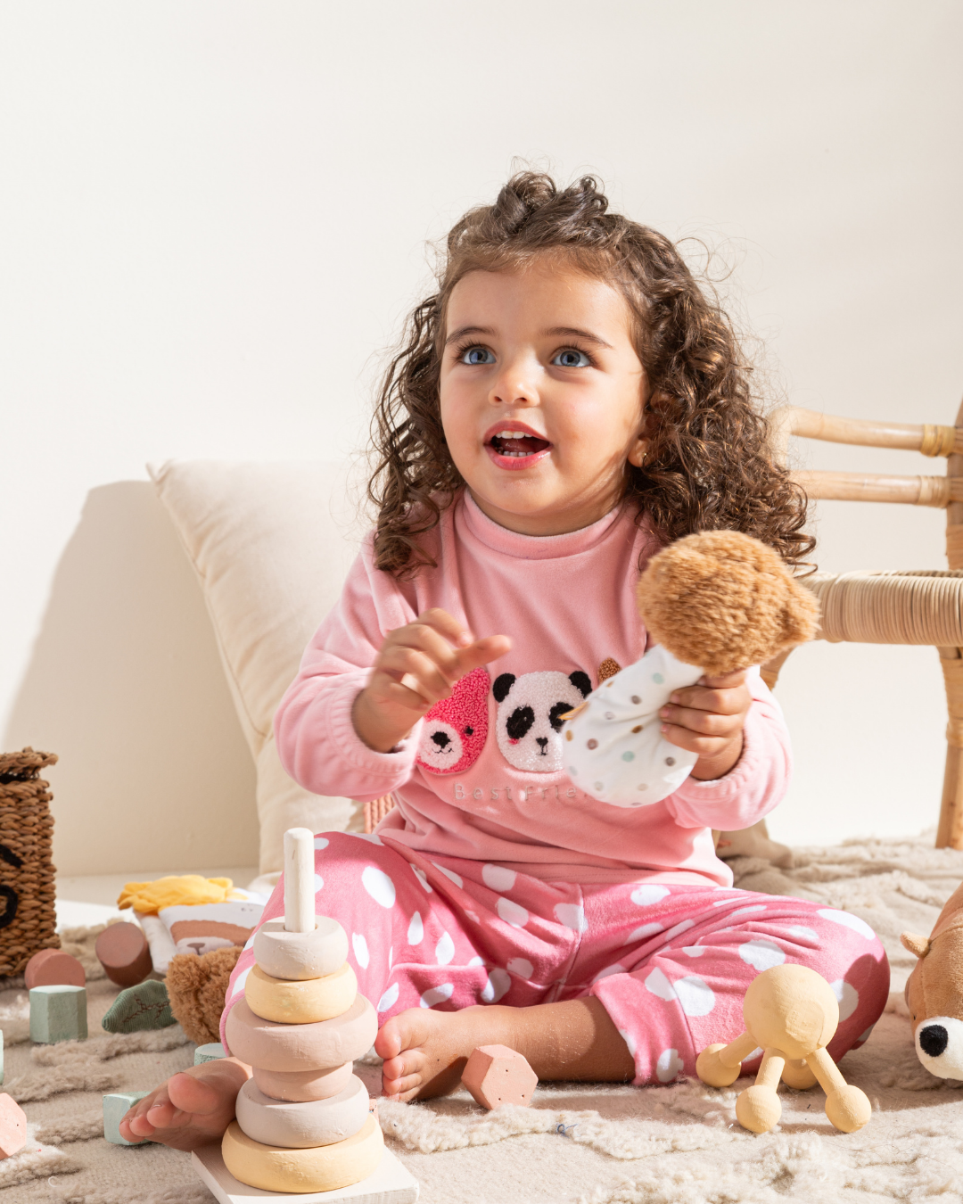 Best Friends Baby Girls Soft Velvet Pajamas