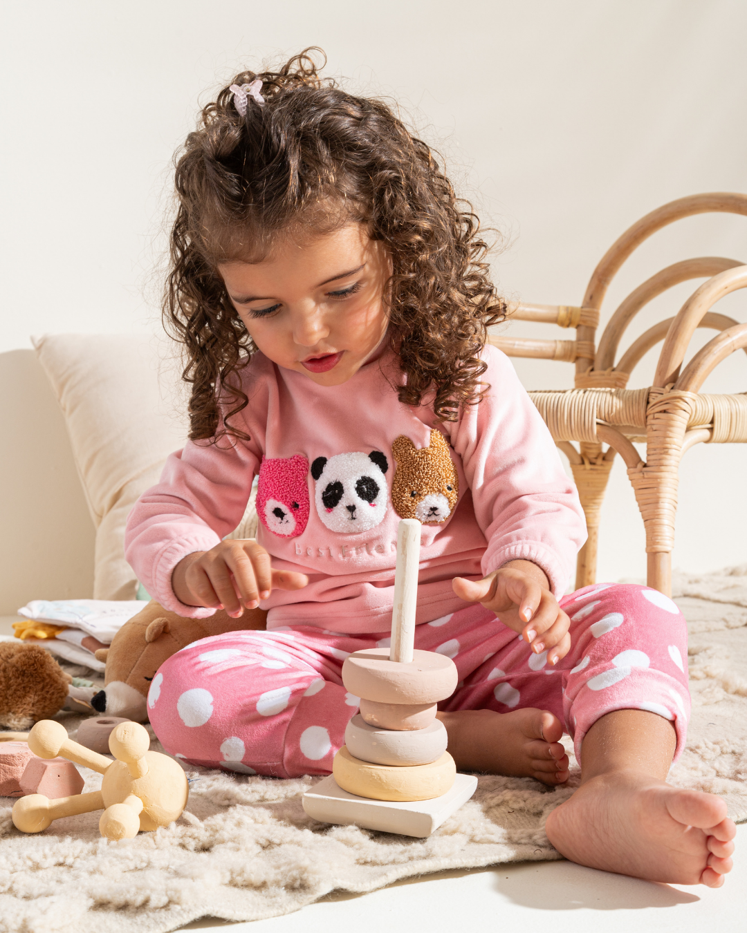 Best Friends Baby Girls Soft Velvet Pajamas