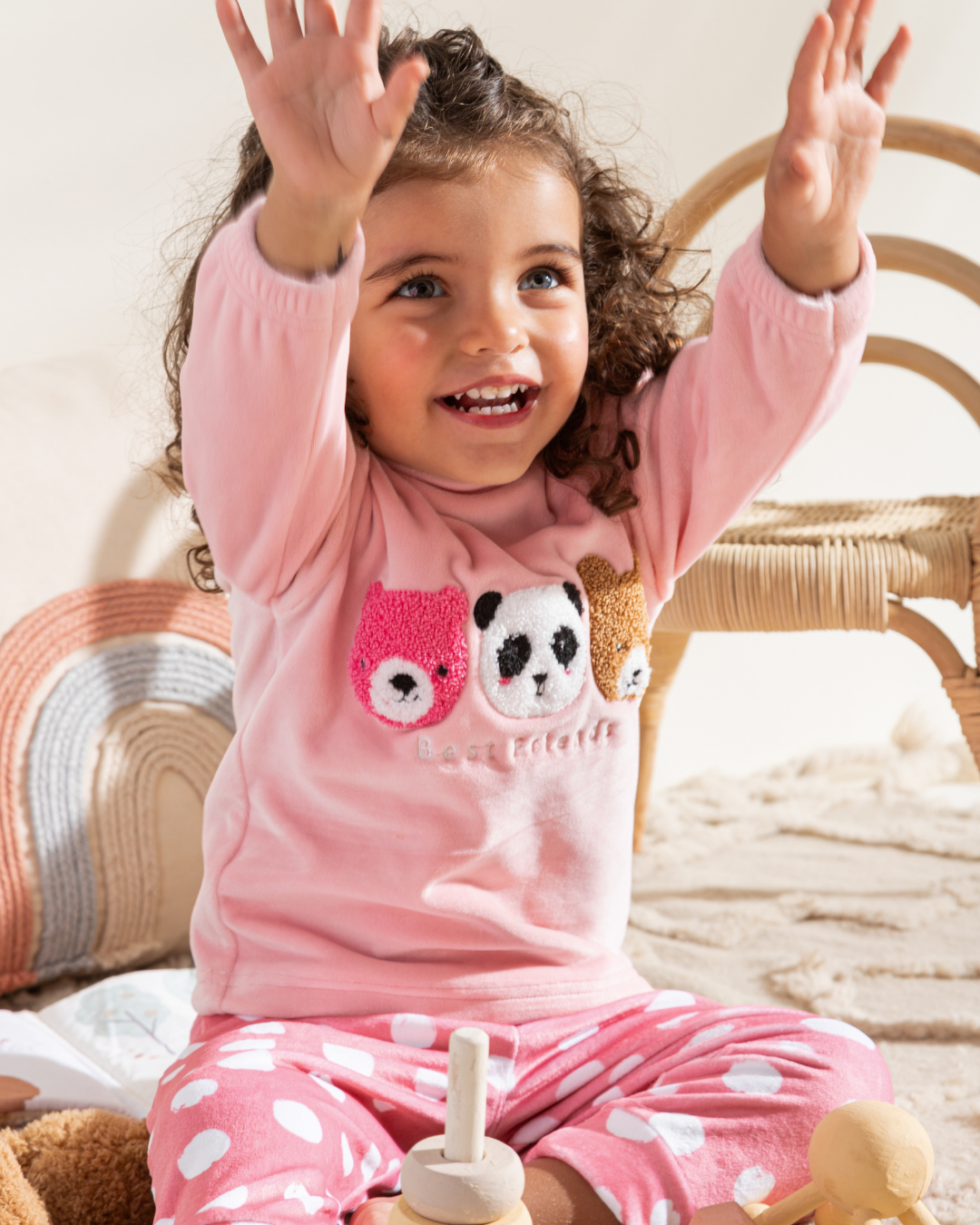 Best Friends Baby Girls Soft Velvet Pajamas