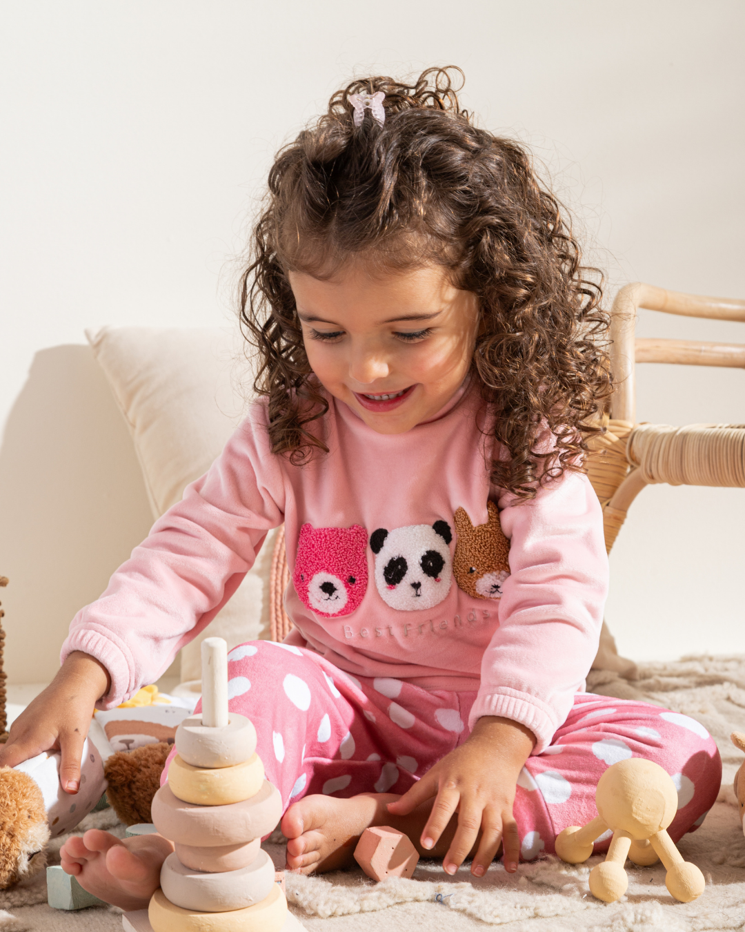 Best Friends Baby Girls Soft Velvet Pajamas