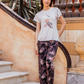 Silky pajamas, top, skirts, shoulder print, girl’s print, brick trousers