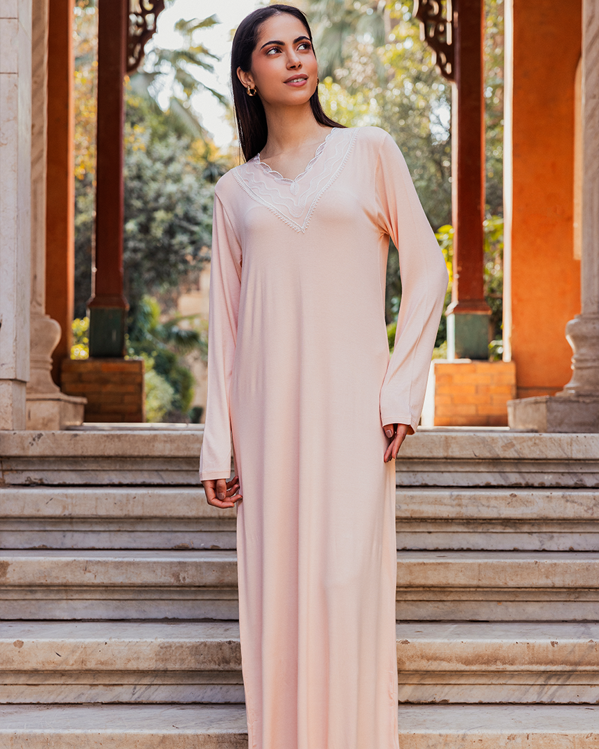 قميص حريمي كم سادة ابليكة سبعة طويل