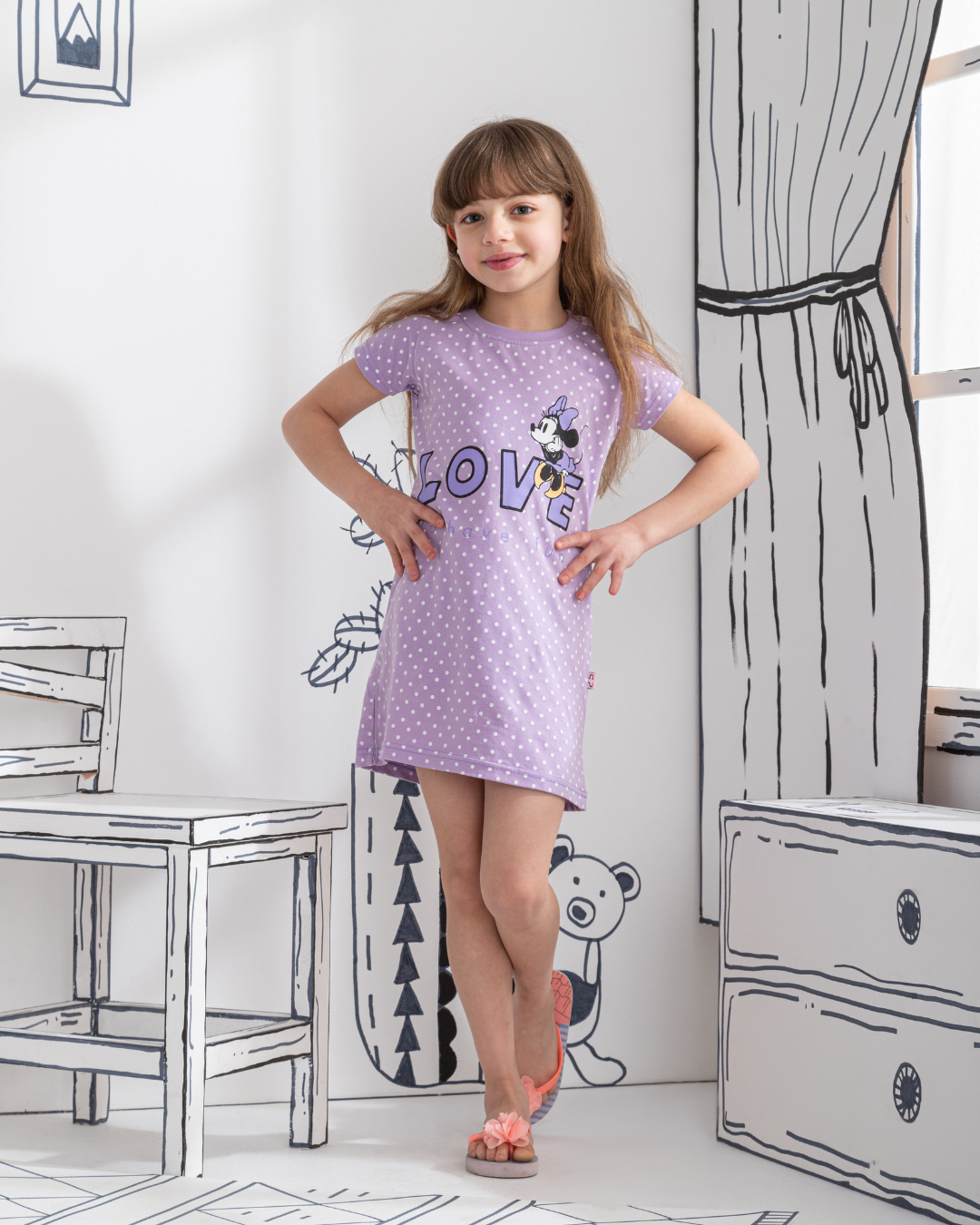 Minnie Love girls half sleeve Night Shirt 