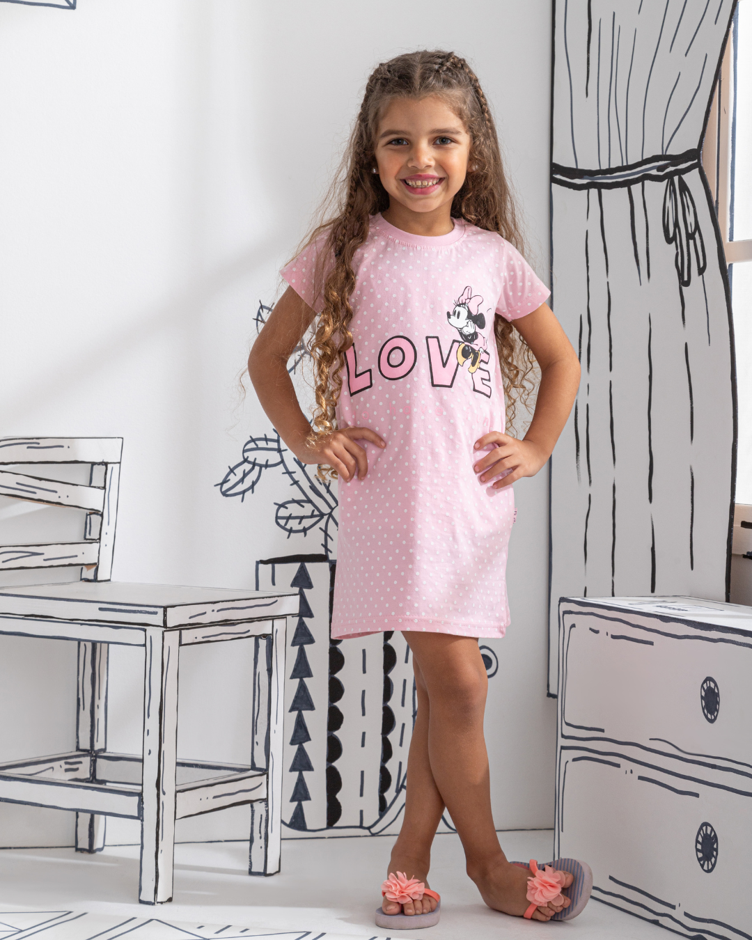 Minnie Love girls half sleeve Night Shirt 