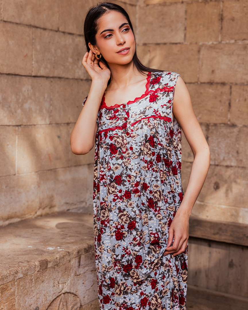 قميص حريمي كت ساسونة وردة نبيتي منت طويل