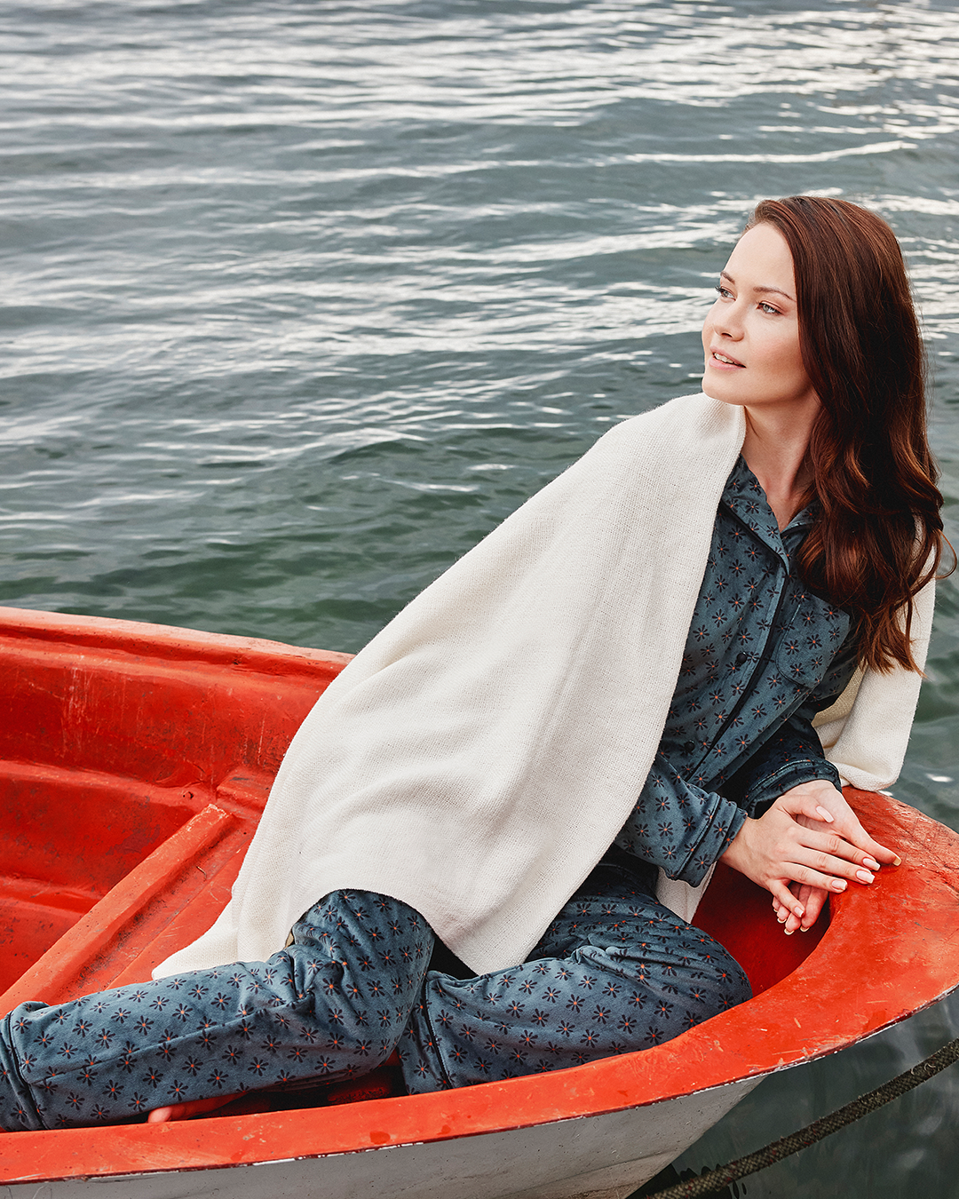 Women long sleeve button up pajama